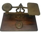 Vintage Antique Brass Letter Postal Scale  With Weights
