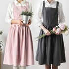 Women Cotton Linen Dress Apron Cross Back Apron Housework Florist Baking Wrap