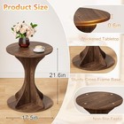 Round Side End Table - Wood Accent Coffee Table For Living Room  Rustic Brown