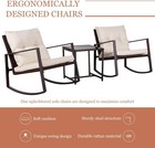 Outdoor Patio Furniture 3-piece Bistro Set  All-weather Wicker Rocking Chair 