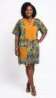 African Ankara Wax Short Summer Dress  Multicolored  One Size  side Pockets