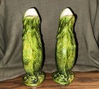 Antique Majolica Gurgling Fish Pitcher Jug Pair Victorian Style Large 12   