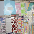 Huge Lot 100  Scrapbooking   Art Supplies   Embellishments Stickers Stamps