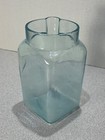 Antique Vintage Pile Leclanche Aqua Glass Battery Jar With Embossed Letters