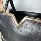 Crossi Large Black Basket Weave Pattern Satchel