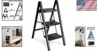 Folding 3 Step Ladder  Sturdy 330 Lbs Load Small Step Stool For Adults  Safer   
