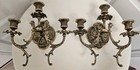 Gorgeous Antique Ornate Heavy Solid Brass Decorative Sconces