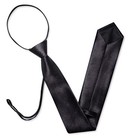  Zipper Ties For Men Solid Pre-tied Tie With Tie Clip Extra Long Black B