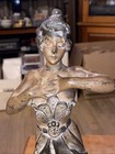 Villanis Bronzed Art Nouveau Style Maiden Sculpture Signed At Base