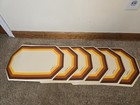 Set 6 Vintage Placemats Marika Kane Kraft Retro Vinyl Foam Oval Mcm Mod Vtg