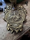 Vintage Masonic Bronze Knights Templar Door Knocker Antiqued Knight Horseback