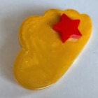 Vtg Bakelite Whimsical Cloud Brooch Marbled Yellow Red Star Tested Simichrome