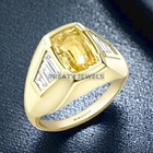Citrine Cushion Cut With 14k Yellow Gold Ring For Men s  444  