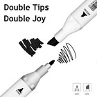 6pcs Black Alcohol Markers Set Dual Tips Art Markers Drawing Sketched Double    