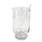 Princess House 407 Martini Pitcher Etched Glass   Stirrer Mcm Vintage Barware