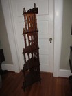 Gorgeous  Antique Victorian Ornate Serpentine Walnut Corner   Whatnot Stand