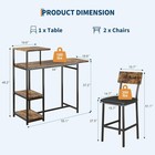 Dining Table Set For 2  3-piece Bar Table And Chairs Set  With Storage Shelves