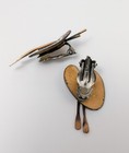 Vintage Signed  matisse  Renoir Painters Palette Earrings Enamel Over Copper