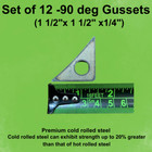 Roll Cage Gusset 1 1 2   x1 1 2 x 1 4    -set Of  12  Steel Gussets  Cold Rolled