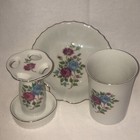 Vanity Set Japan Vintage Hand Painted Soap Dish Cup And Toothbrush Holder