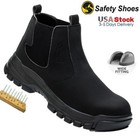 Men   s Steel Toe Work Boots Waterproof Lightweight Safety Shoes Non-slip Boots