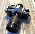 Canon Ae-1 Program 35mm Slr With 3 Canon Fd Lenses  Vivitar Flash   Camera Bag