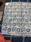 Pottery Barn Aida Block Print Euro Pillow Sham Blue white Paisley 26x26