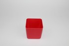 64 Red Plastic Boxes - 3 X 3 X 3 Inch Deep  actual Depth 2-3 4  Toolbox Storage