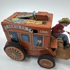Vintage Japan Tin Litho Friction Santa Fe Stage Coach W cap Sound 12 