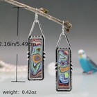 Women Earrings Boho Spiral Marble Pattern Colorful Stone Unique Jewelry Gift New