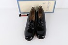 Nos Vtg 90s Streetwear Womens 9 3a Patent Leather Chunky Heel Shoes Black Usa