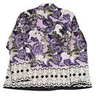 Coldwater Creek Women Colorblock Jacket Purple Black Green Sequence Sz 1x Floral