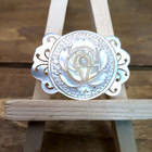 Antique Victorian Carved Floral Mop C-clasp Brooch 1 75 