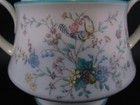 Noritake Paradise China Sugar Bowl   Lid 8223 W80 Birds   Flowers Light Green