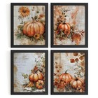 Wxhum Vintage Fall Pumpkin Wall Art Decor Thanksgiving 8x10 Inches Pumpkins