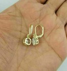 2 00ct Round Cut Diamond Solitaire Drop   Dangle Earrings 14k Yellow Gold Finish