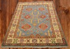 4 X 5 10 Geometric Super Kazak Handmade Oriental Carpet Vege Dyed Wool Area Rug