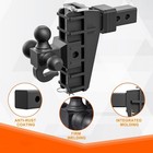 Ball Trailer Hitch 2 5   Receiver 6   Drop Hitch Adjustable Towing Hitch 20000lb