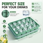 Ice Cube Trays Set Of 2 15-cube Silicone Molds With Removable Lids
