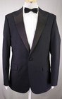 Michael Kors Black Slim Fit Peak Lapel Western Tuxedo Formal Wedding Suit 40r