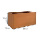 36x12x16 Inch Corten Steel Planter Rectangular Planter Rustic Metal Planter Box