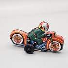 Vintage Tin Litho Metal 3 5    Motorcycle Friction Toy Japan 
