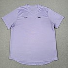 Nike Court Rafa Challenger Tennis Shirt Men Xl Matte Stripe Rafael Nadal Ci9148