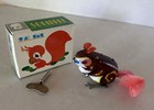 Vintage Clockwork Squirrel Wind-up Tin Toy W  Box Made In China