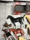Vintage Marx Johnny West Wagon Horses  Figures And Accessories Large Lot