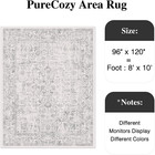 Gray Area Rug 8x10 Machine Washable Large Vintage Living Room Distressed Non Sli