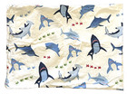 Pottery Barn Kids Organic Cotton Blue Shark Bite Standard Pillowcase