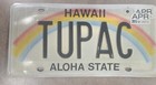 Hawaii Aloha State License Plate Tupac Rainbow Design W  Apr Sticker   Letter