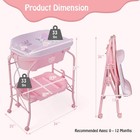 Baby Changing Table W bathtub  Folding   Portable Diaper Station W wheels Pink