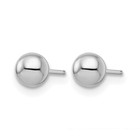 Leslie s Ball Post Earrings 4mm Rhodium-plated 10k White Gold Hollow